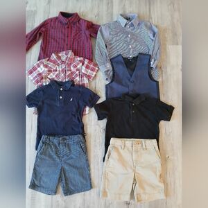 Size 4-5 Boys Bundle Lot X 8 Dress Shirts, Vest, Polo Shirts & Shorts Clothing